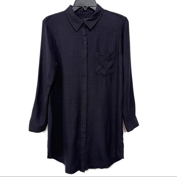 Rails Bianca Shirtdress In Charcoal Shadow Size XS NWT Front Button Long Sleeves - Picture 6 of 13
